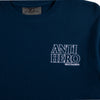 ANTIHERO LIL BLACK HERO OUTLINE WAFFLE KNIT THERMAL CREWNECK NAVY / WHITE