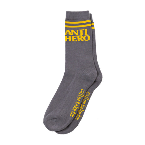 ANTIHERO BLACK HERO IF FOUND SOCK GREY / YELLOW