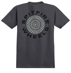 SPITFIRE CLASSIC '87 SWIRL FILL YOUTH TEE CHARCOAL w/ BLACK & WHITE PRINTS