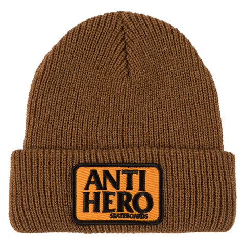 ANTIHERO RESERVE PATCH BEANIE BROWN / ORANGE