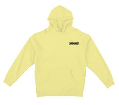 KROOKED MOONSMILE RAW HOOD LIGHT YELLOW w/ BLACK PRINTS