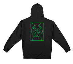 KROOKED MOONSMILE RAW HOOD BLACK w/ GREEN PRINTS