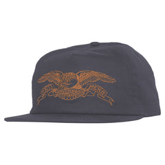 ANTIHERO BASIC EAGLE SNAPBACK CHARCOAL/ORANGE