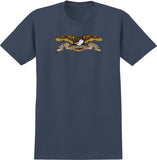 ANTIHERO EAGLE RINGSPUN TEE DENIM (GARMENT DYE) w/ MULTI COLOR PRINT