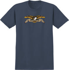 ANTIHERO EAGLE RINGSPUN TEE DENIM (GARMENT DYE) w/ MULTI COLOR PRINT