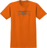 ANTIHERO BASIC EAGLE RINGSPUN TEE BRIGHT ORANGE (GARMENT DYE) w/ GREY PRINT