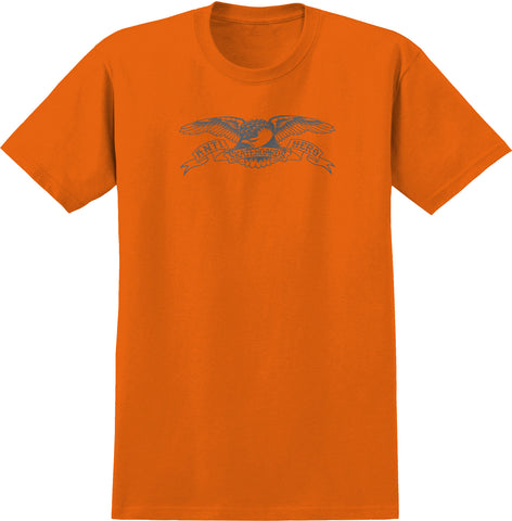 ANTIHERO BASIC EAGLE RINGSPUN TEE BRIGHT ORANGE (GARMENT DYE) w/ GREY PRINT