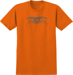 ANTIHERO BASIC EAGLE RINGSPUN TEE BRIGHT ORANGE (GARMENT DYE) w/ GREY PRINT