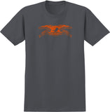 ANTIHERO BASIC EAGLE RINGSPUN TEE GRANITE (GARMENT DYE) w/ ORANGE PRINT