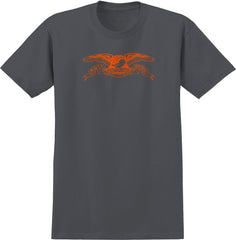 ANTIHERO BASIC EAGLE RINGSPUN TEE GRANITE (GARMENT DYE) w/ ORANGE PRINT