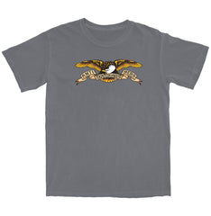 ANTIHERO EAGLE(black multi) S/S T-SHIRT- GARMENT DYED GRANITE(Garment Dye) w/ MULTI COLOR Print
