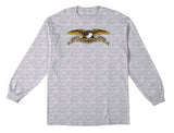 ANTIHERO EAGLE L/S TEE ASH (HEATHER) w/ BLACK MULTI COLOR PRINT