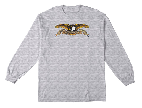 ANTIHERO EAGLE L/S TEE ASH (HEATHER) w/ BLACK MULTI COLOR PRINT