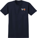 ANTIHERO NATTY REVS RINGSPUN TEE NAVY w/ MULTI COLOR PRINTS