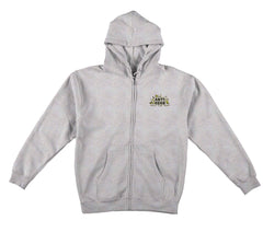 ANTIHERO ANTI-HIERO ZIP HOOD GREY HEATHER w/ BLACK & YELLOW PRINTS