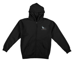 ANTIHERO LIL PIGEON EMB ZIP HOOD BLACK w/ MULTI COLOR EMBROIDERY