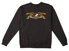 ANTIHERO EAGLE HEAVYWEIGHT CREWNECK ASPHALT w/ BLACK MULTI COLOR PRINT