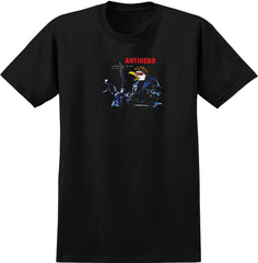 ANTIHERO EAGLENATOR RINGSPUN TEE BLACK w/ MULTI COLOR PRINT