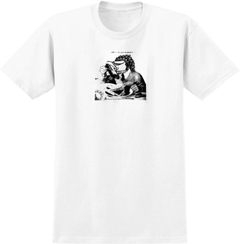 ANTIHERO TASTY CURBS RINGSPUN TEE WHITE w/ BLACK TONAL PRINT