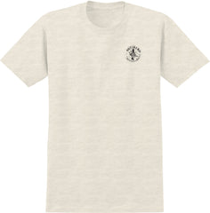 ANTIHERO ENGINEERING RINGSPUN TEE HEATHER CREAM w/ BLACK PRINTS