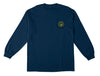 ANTIHERO PIGEON MOTION L/S POCKET TEE NAVY w/ YELLOW PRINTS