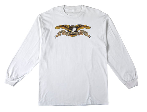 ANTIHERO EAGLE L/S TEE WHITE w/ BLACK MULTI COLOR PRINT