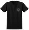 ANTIHERO PIGEON MOTION POCKET TEE BLACK w/ WHITE PRINTS