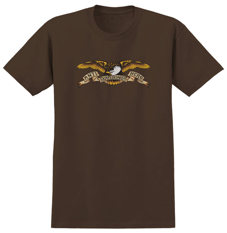 ANTIHERO EAGLE RINGSPUN TEE BROWN w/ BLACK MULTI COLOR PRINT