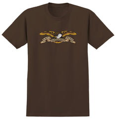 ANTIHERO EAGLE RINGSPUN TEE BROWN w/ BLACK MULTI COLOR PRINT