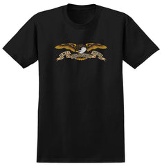 ANTIHERO EAGLE RINGSPUN TEE BLACK w/ BLACK MULTI COLOR PRINT