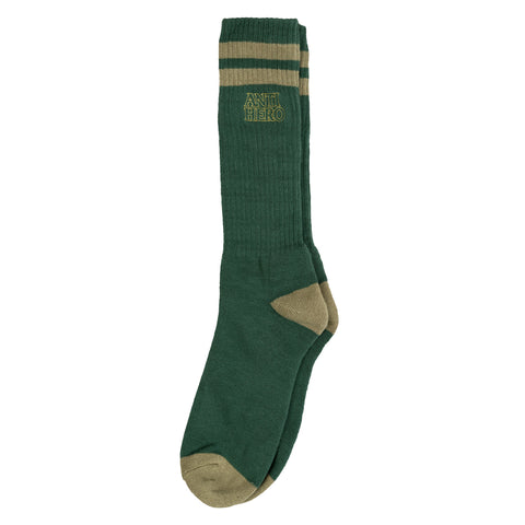 ANTIHERO BLACK HERO OUTLINE SOCK FOREST GREEN / CAMEL