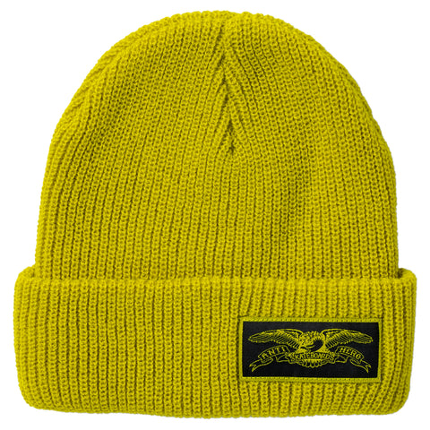 ANTIHERO STOCK EAGLE LABEL CUFF BEANIE YELLOW / BLACK