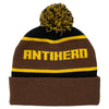 ANTIHERO ICE COLD POM BEANIE BLACK / BROWN / GOLD