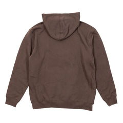 KROOKED ARKETYPE RAW EMB HOOD BROWN w/ RED EMBROIDERY