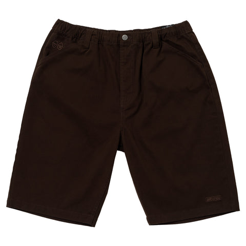 KROOKED EYES TWILL SHORT BROWN