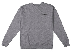 KROOKED BRUSH EMB HEAVYWEIGHT CREWNECK HEATHER GREY w/ BLACK EMBROIDERY