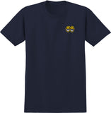 KROOKED NEW TRICKS TEE TRUE NAVY w/ YELLOW, BLACK & WHITE PRINTS