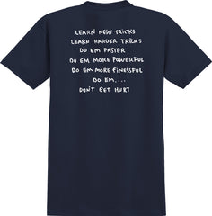 KROOKED NEW TRICKS S/S T-SHIRT NAVY w/ BLACK & WHITE Prints