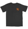 KROOKED ZIP ZINGER DBL S/S T-SHIRT- GARMENT DYED PEPPER(Garment Dye) w/ ORANGE Prints