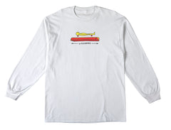 KROOKED KOFFIN L/S TEE WHITE w/ MULTI COLOR PRINT