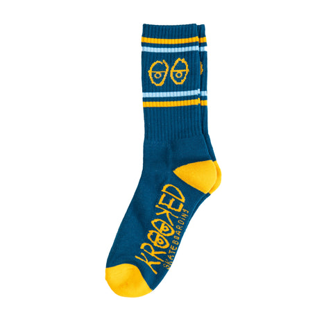 KROOKED EYES SOCK BLUE / GOLD