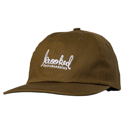 KROOKED SKRIPT STRAPBACK BROWN / WHITE