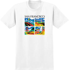 REAL SF VIEWS S/S T-SHIRT WHITE w/ MULTI COLOR Print