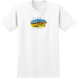 REAL PIER 7 TEE WHITE w/ MULTI COLOR PRINT