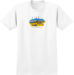 REAL PIER 7 TEE WHITE w/ MULTI COLOR PRINT