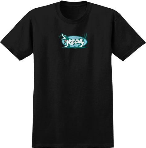 REAL DAWG S/S T-SHIRT BLACK w/ MULTI COLOR Print