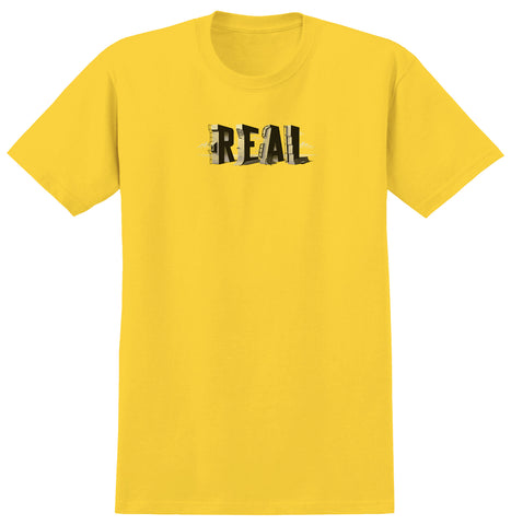 REAL SPOTS TEE YELLOW w/ MULTI COLOR PRINT