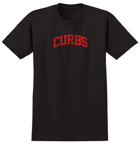 REAL CURBS TEE BLACK w/ RED PRINT