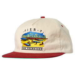 REAL PIER 7 TEE NATURAL / MAROON