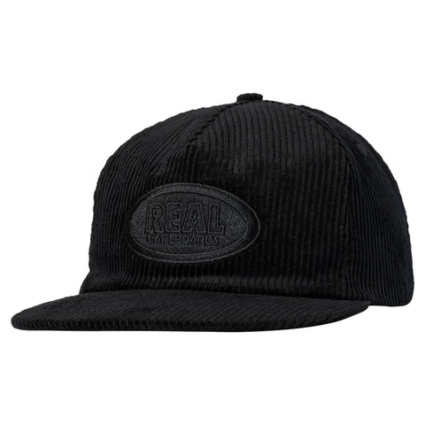 REAL OVAL SNAPBACK BLACK / BLACK